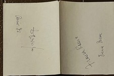 DARIO FO E FRANCA RAME AUTOGRAFI ORIGINALI SU FOGLIETTO