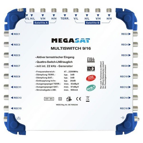 Megasat multiswitch 16 - megasat, 9/16
