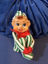 Vintage Pixie Elf 1967 Giappone Knee Hugger The Pixie Legend a righe verde bianco