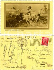 1932 TORINO Stefano BRUZZI Guardiana del campo *Cartolina a Bruna RAMPONE FP VG