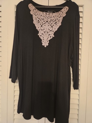 Top tunica donna soma nero - top,