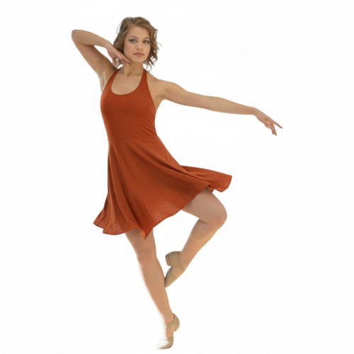 Halter vestito ruggine - halter,