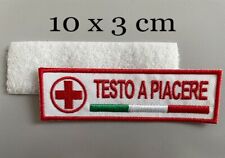 PATCH CROCE ROSSA PERSONALIZZATA RICAMATA CON TESTO CM.10X3 -NASTRO A STRAPPO