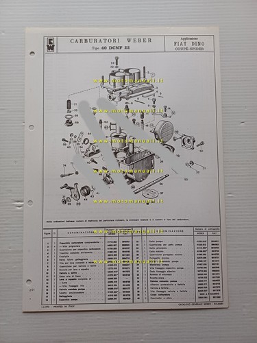 Weber carburatore dcnf 22 - carburatore,