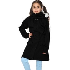 Bambine Cappotto Nero Pile