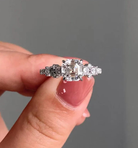 Anello fidanzamento asscher - fidanzamento,