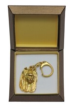 Yorkshire Terrier III - Dorato Portachiavi Con Cane IN Scatola Regalo, H