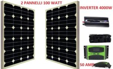 Kit Fotovoltaico 2 Kw Giornaliero Pwm Inverter 4000w Isola Solare Pannello 100 W