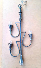 LAMPADARIO FUTURISTA - 4 LUCI - METALLO - FUNZIONANTE - ITALIA  - ANNI '20