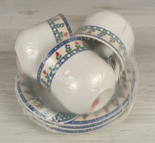 3 TAZZINE CON PIATTI - APULUM FINE PORCELAIN - MADE IN ROMANIA - NUOVI SIGILLATI