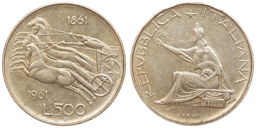Italia 500 lire 1961 - italia,