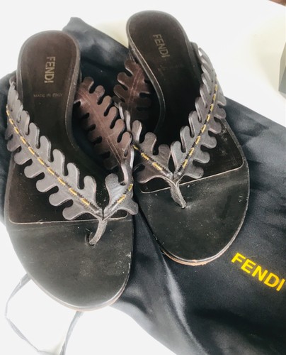 Infradito fendi marrone testa - infradito,