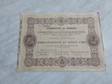 PRESTITO A PREMI OBBLIGAZIONI DI 20 LIRE 1905