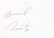 Biglietto bianco con autografo