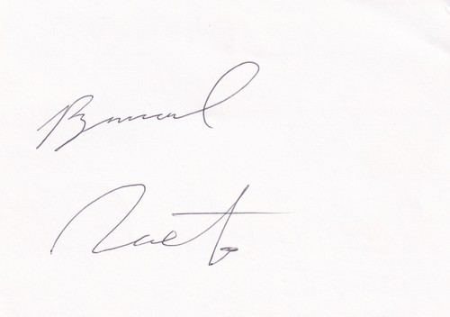 Blanko karte mit autogramm - mit, des
