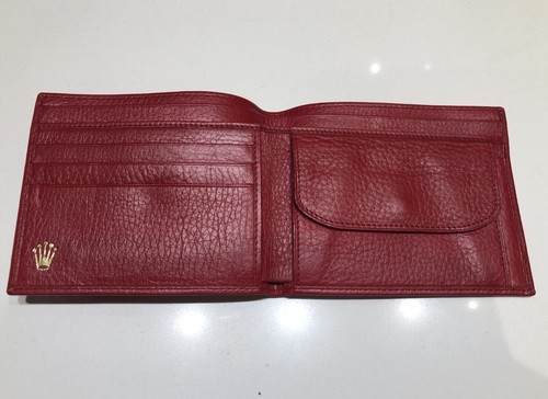 Rolex red leather wallet - rolex,