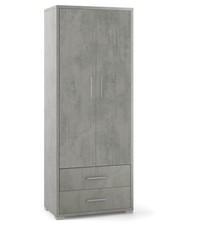 MOBILE 2 ANTE E 2 CASSETTI CEMENTO, 71X41X182 CM