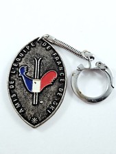 Portachiavi - Amici Squadra De France Sci - Gallo Tricolore Vintage Metallo 60s