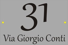 TARGA ALLUMINIO PER ESTERNO NUMERO CIVICO MODERNO 10X15 CM  ARGENTO SPAZZOLATO