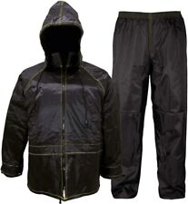 Tuta Completo Antipioggia Antivento Impermeabile Giacca e Pantalone Nero Taglia