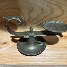 Lampadario vintage in ottone massiccio portacandele Art Nouveau Made in Italy 8”x5”