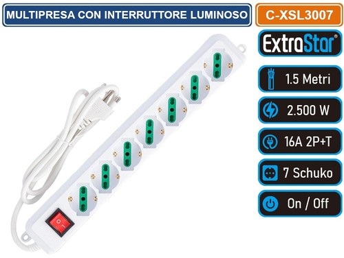 Multipresa posti schuko - multipresa, 250v