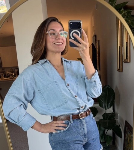 Camicia zara denim oversize - camicia,