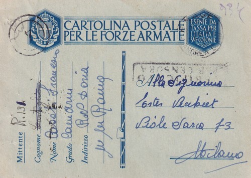 Cartolina militare franchigia - militare, ,franchigia