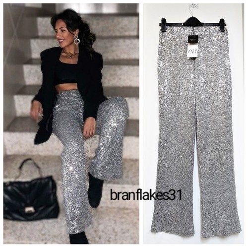 Zara pantalone argento - argento, gamba