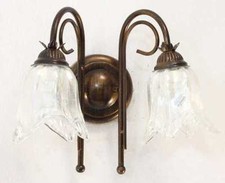 APPLIQUE LAMPADA DA PARETE CLASSICA FERRO BATTUTO RUGGINE MARRONE ALICE/AP2