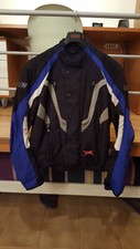 GIACCA MOTO IXS, TAGLIA M, BLU/NERA, WATERPROOF CON PROTEZIONI