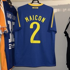 Maglia calcio Brasile 2010/11 Nike Away blu Maicon 2 uomo media 369251-493