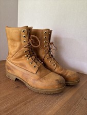 Stivali da lavoro Timberland stringati pelle di grano combattimento vintage 80081 uomo taglia 7,5W