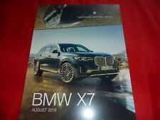 BMW X7 G07 xDrive40i xDrive30d M50i M50d depliant brochure listino prezzi dal 8/2019