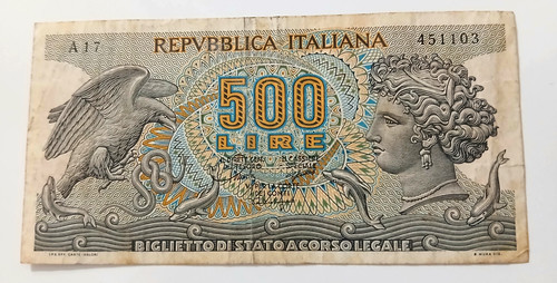 Banconota 500 lire ottobre - banconota, 20