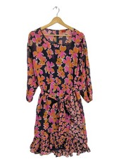 HUGO BOSS Abito a balze Donna Abito Taglia IT 46 rosa-arancione chiaro-nero