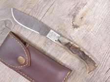 COLTELLO 20 CM SARDEGNA SARDO ARBURESA  DAMASCO MANICO IN corno di muflone ARBUS