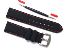 22mm Black Rubber Red