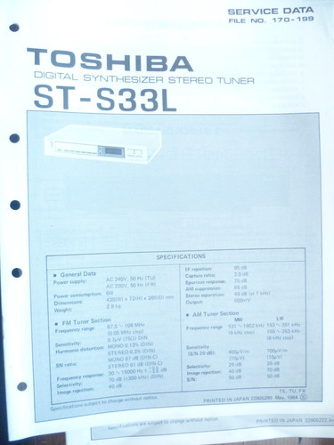 Toshiba s33l sintonizzatore - toshiba, st-s33l