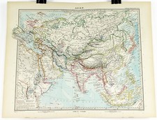 1897 Mappa tedesca dell'Asia