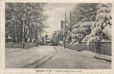 AMATRICE - I giardini pubblici sotto la neve 1943 Cartolina Ed.Aniballi