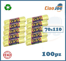 Sacchi Raccolta Differenziata GIALLI buste immondizia 70x110 resistenti 100 pz