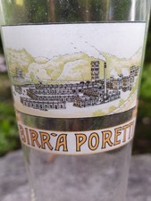 Bicchiere birra Poretti Varese Vintage Anni 1940 Pubblicità Flute Breweriana