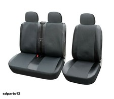 Coprisedili 2+1 Nero Tessuto di Qualità Pelle Per Renault Trafic Master 3 Posti