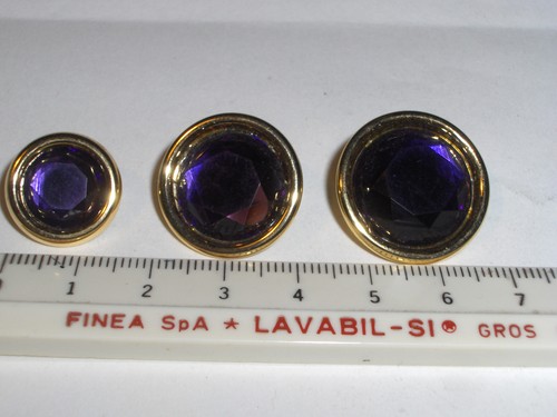 Bottone gioiello strass viola - bottone,