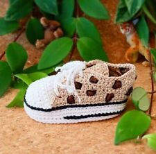 Scarpette Leopardate Neonata Uncinetto fatte a mano Regalo Nascita (vedi descr.)