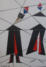 1993 Montella  Coppia di Carabinieri  Chine No Pippo Rizzo Futurismo