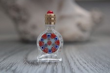 4.6 cm, miniature vide, bouteille en verre décorée d'une murine de Venise