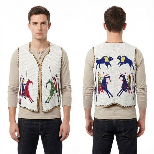 Gilet powwow vintage con - gilet,