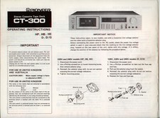 PIONEER - CT-300  OPERATING